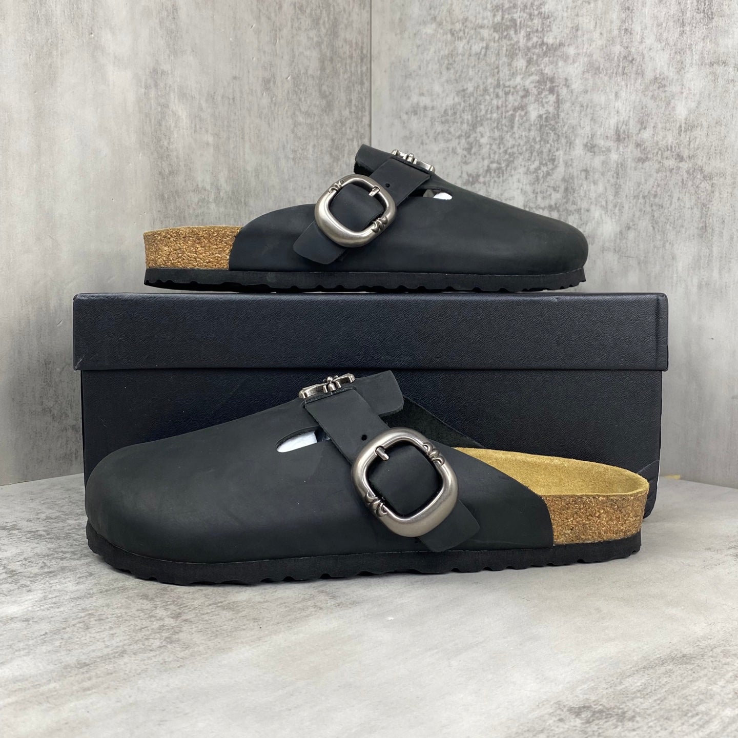 Metallic Cross Black Clog Slides™