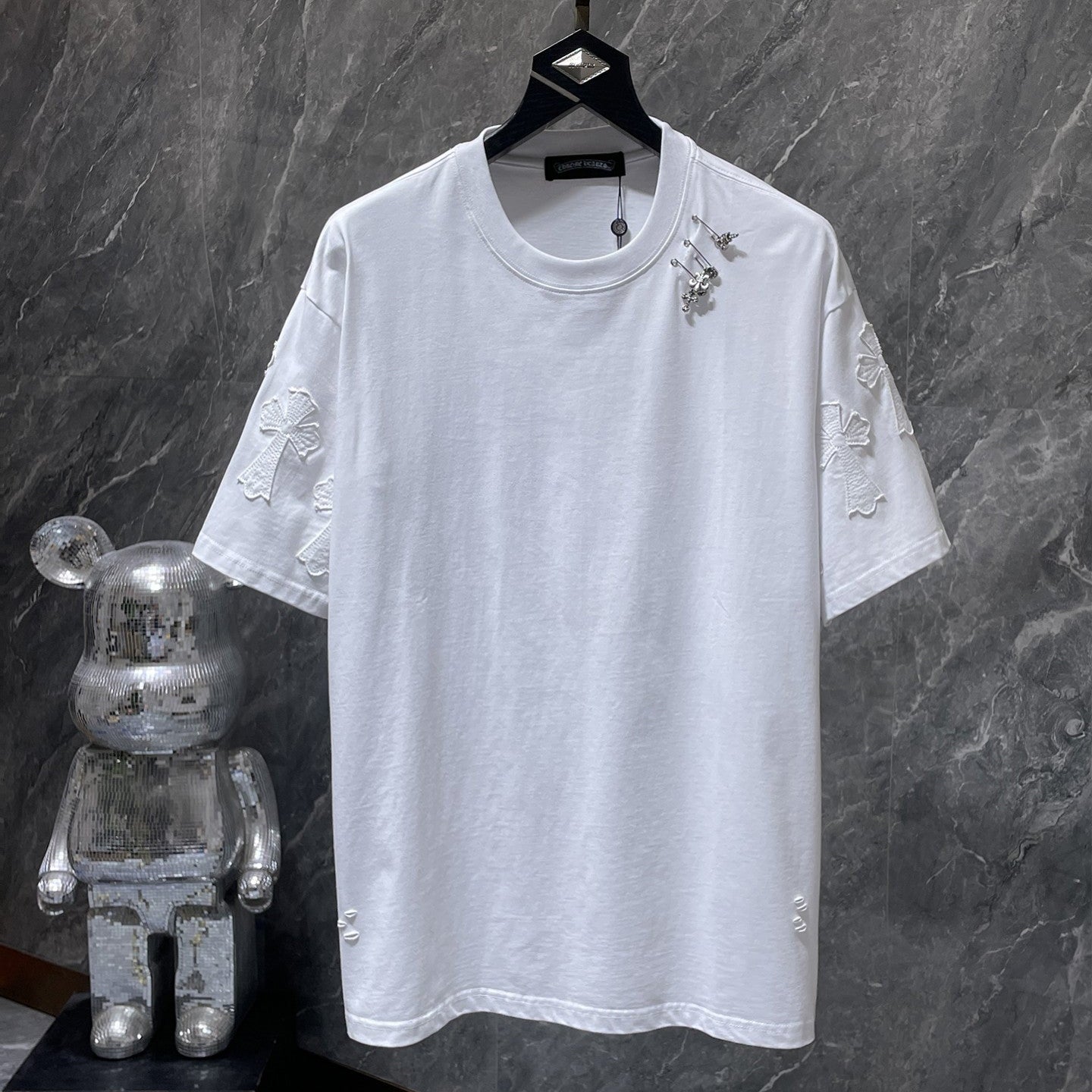 Metallic Symbols Safety Pin White T-Shirt™
