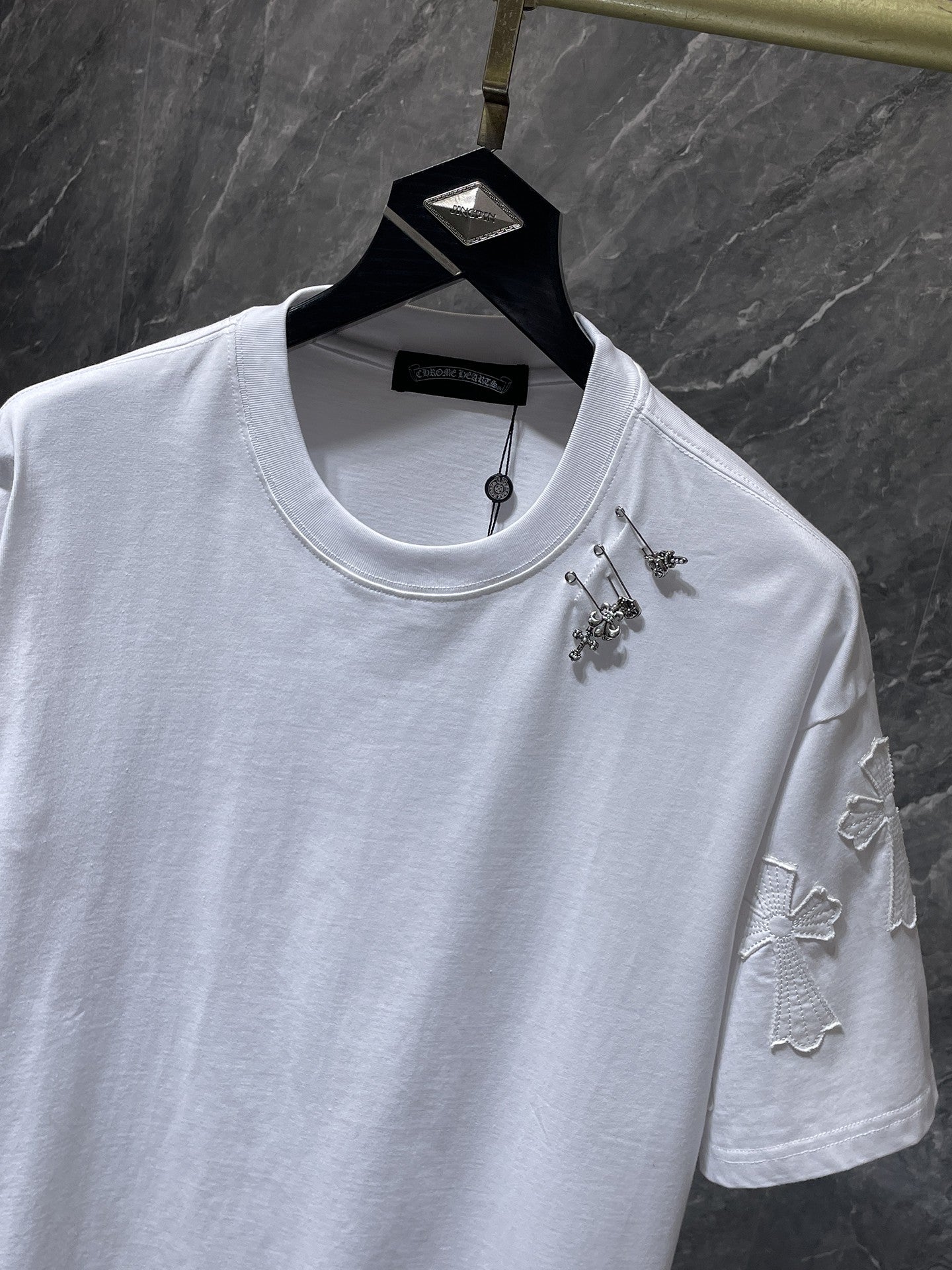 Metallic Symbols Safety Pin White T-Shirt™
