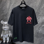Red Embroidered Logos Black T-Shirt™