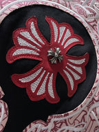 Red Embroidered Logos Black T-Shirt™