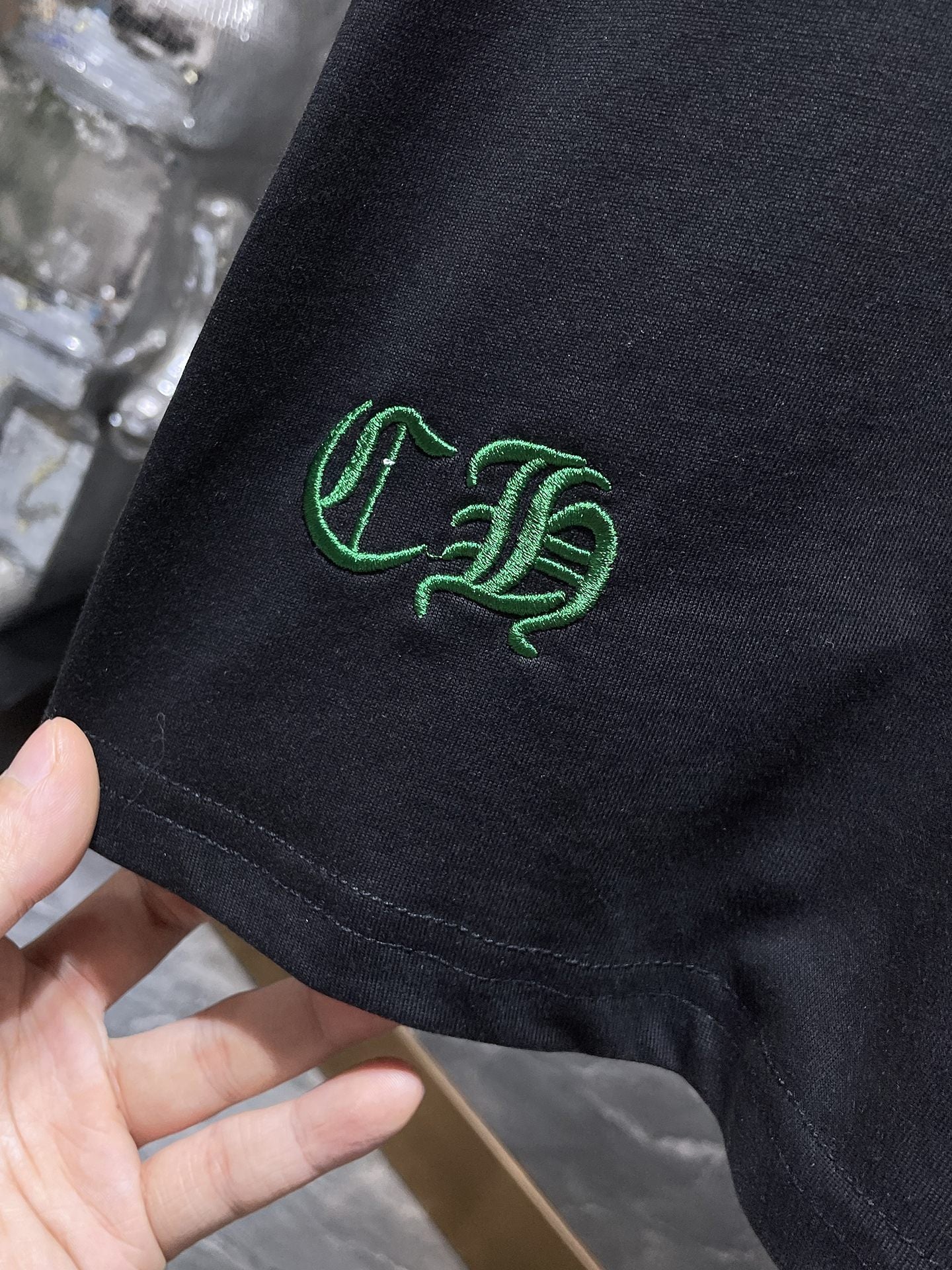 Red Embroidered Logos Black T-Shirt™