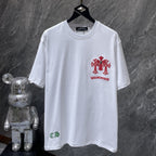 Red Embroidered Logos White T-Shirt™