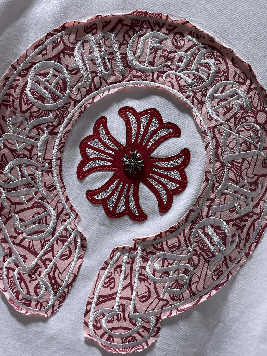 Red Embroidered Logos White T-Shirt™