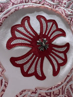 Red Embroidered Logos White T-Shirt™