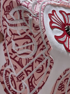Red Embroidered Logos White T-Shirt™