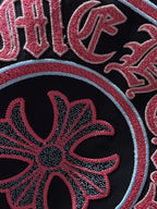 Red & Blue Embroidered Horse Shoe Logo Black T-Shirt™
