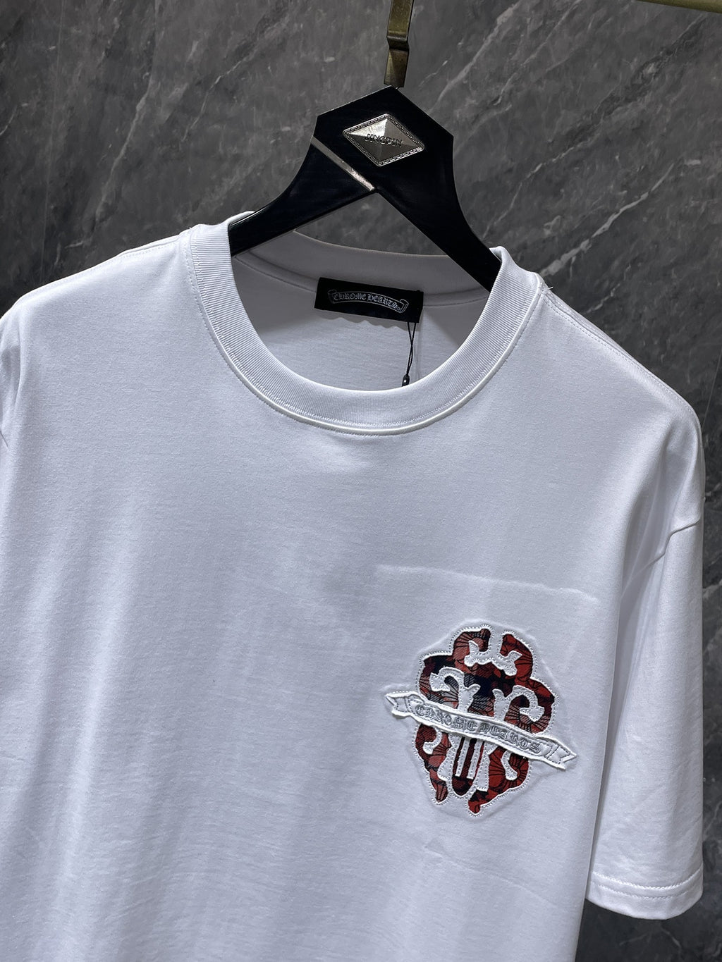 Checkered Dagger Crest White T-Shirt™