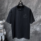 Black Embroidered Logos Black T-Shirt™