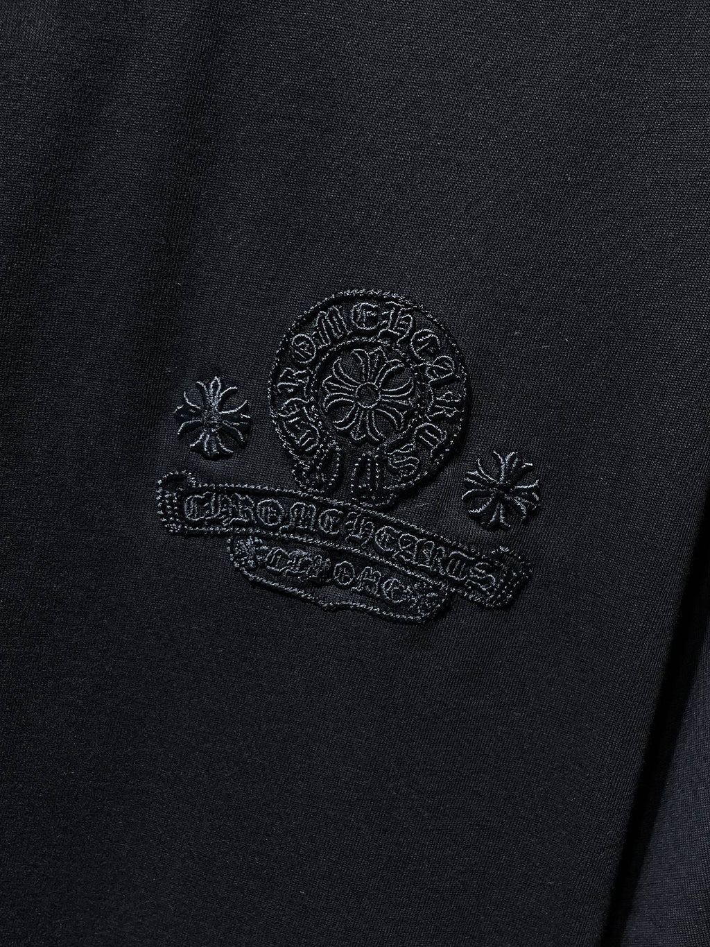 Black Embroidered Logos Black T-Shirt™