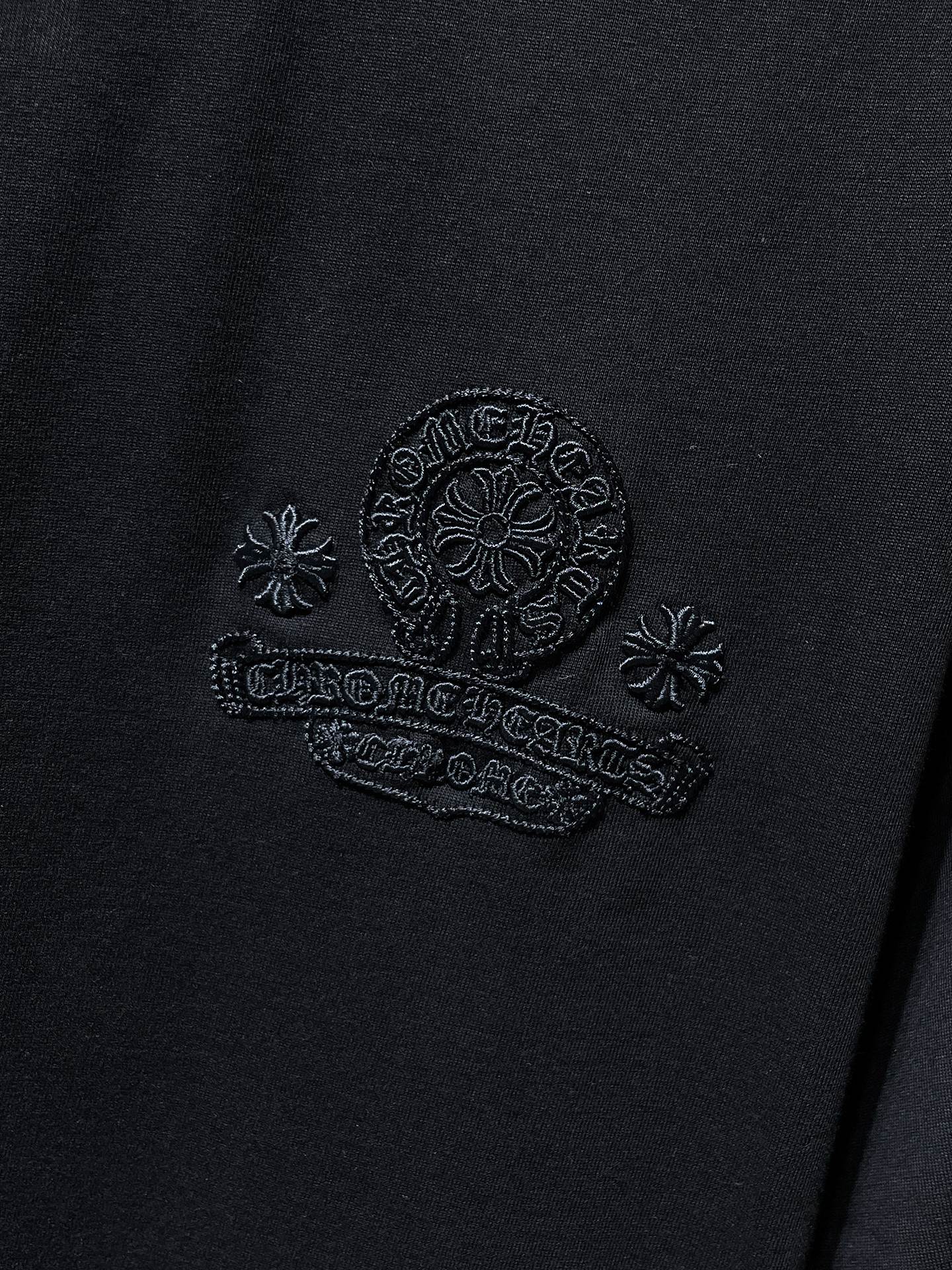 Black Embroidered Logos Black T-Shirt™