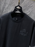 Black Embroidered Logos Black T-Shirt™