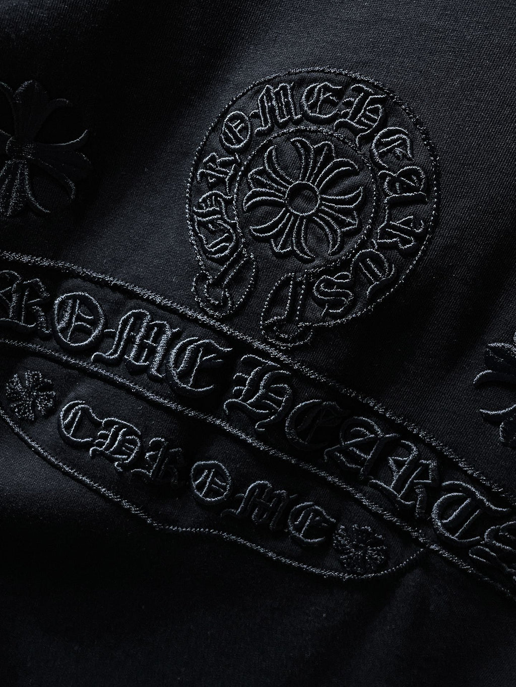 Black Embroidered Logos Black T-Shirt™