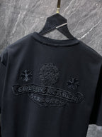 Black Embroidered Logos Black T-Shirt™