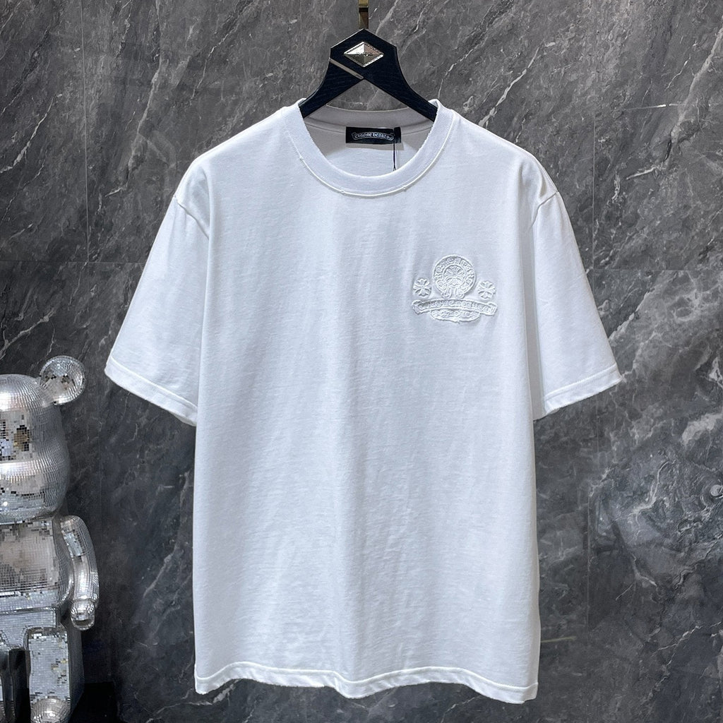 White Embroidered Logos White T-Shirt™