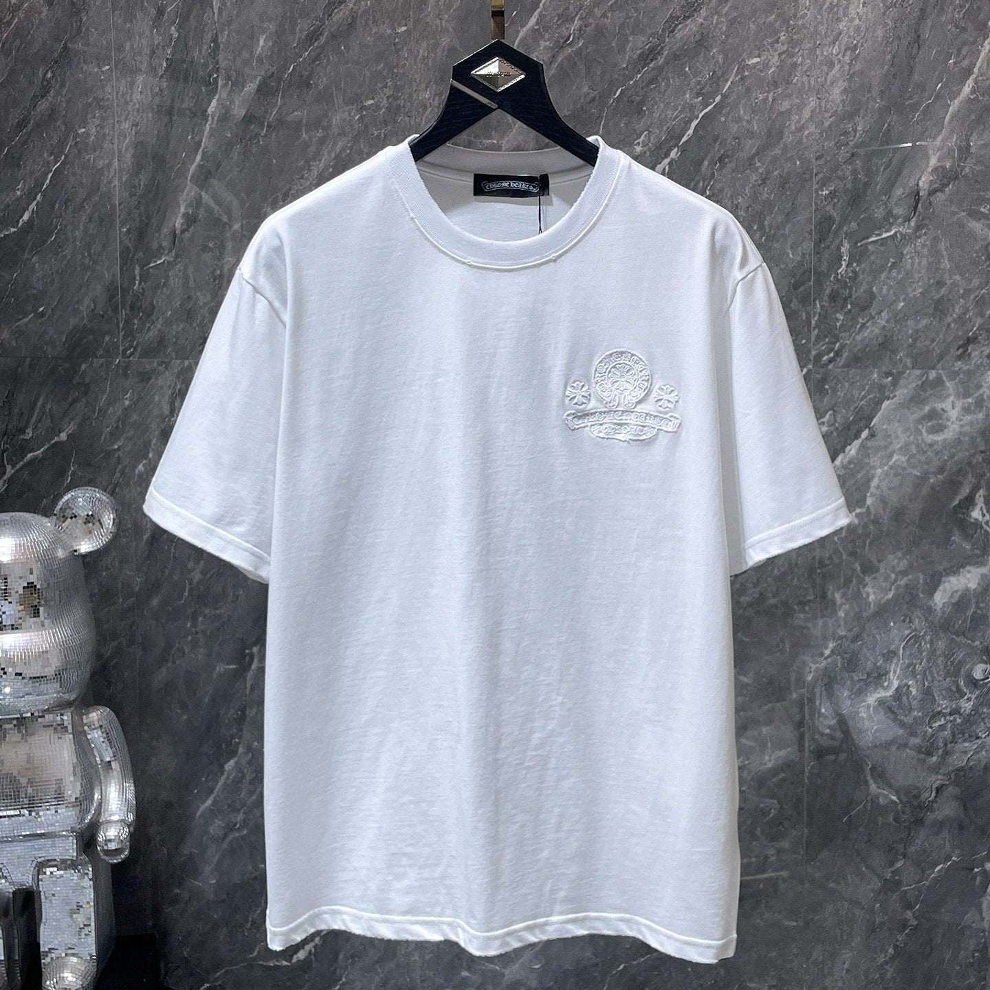 White Embroidered Logos White T-Shirt™