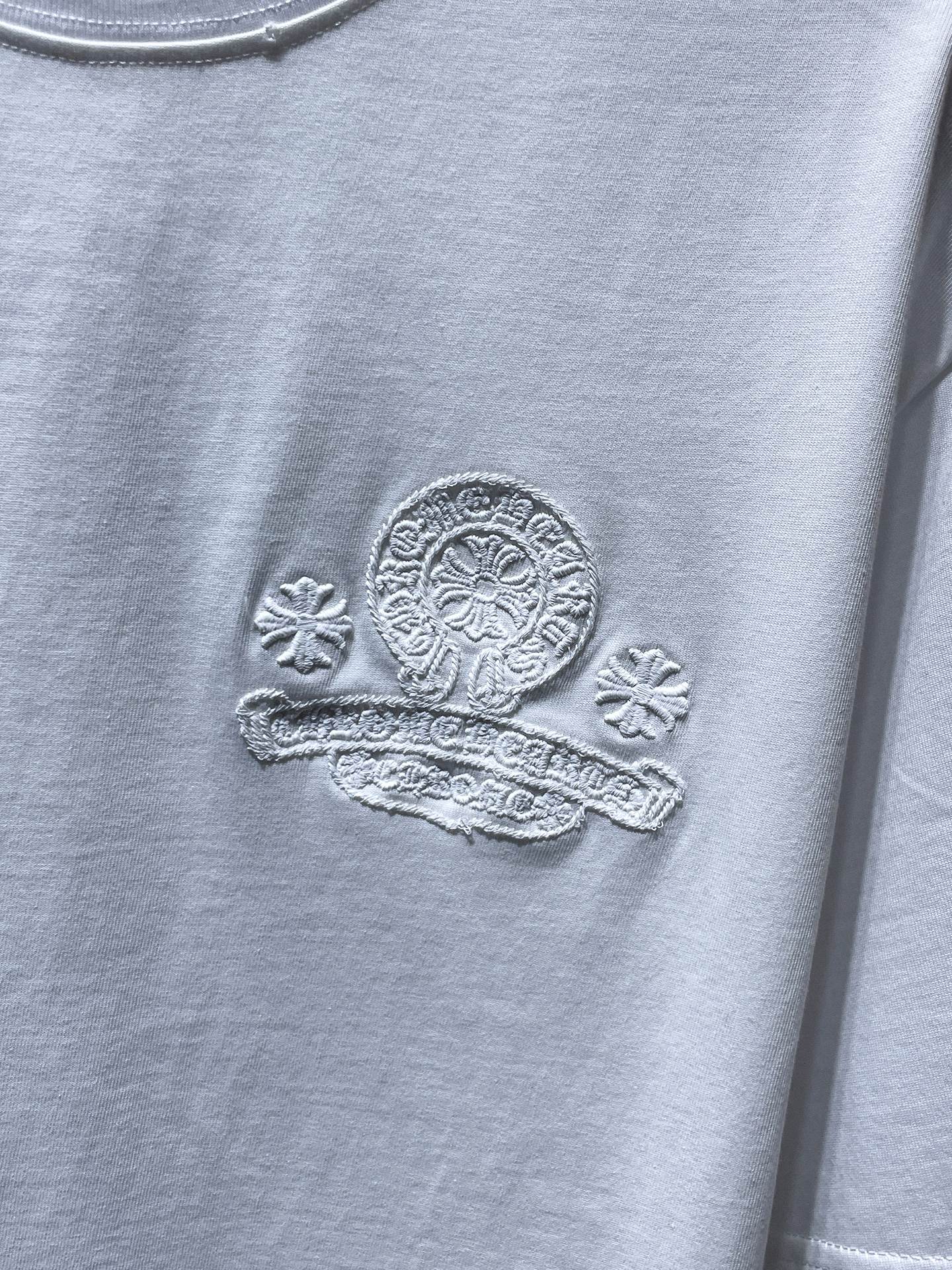 White Embroidered Logos White T-Shirt™