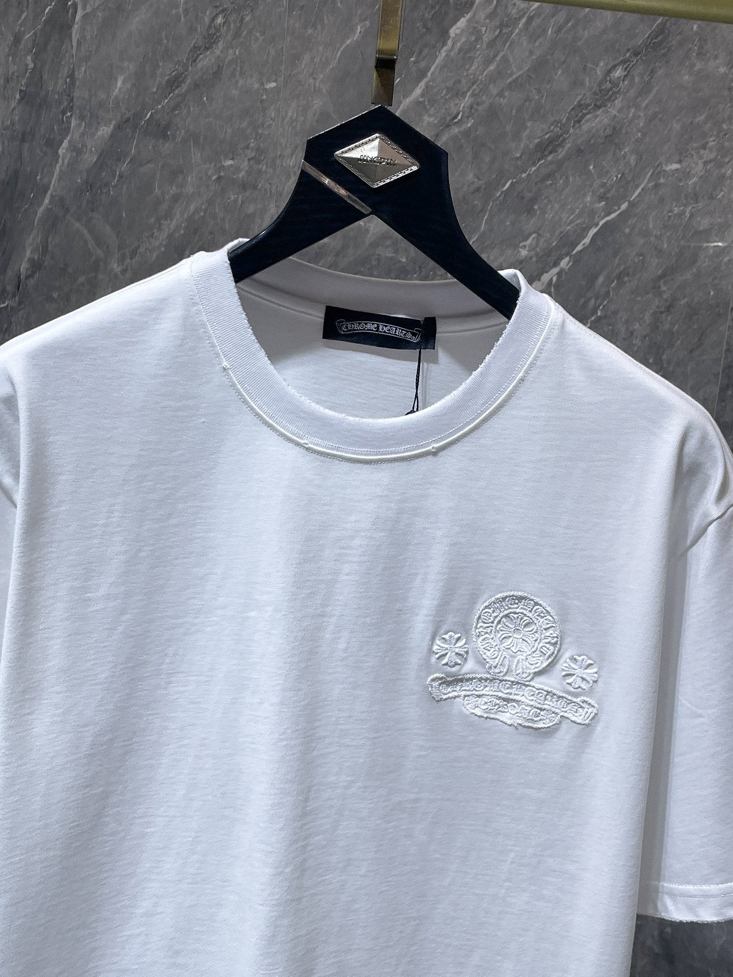 White Embroidered Logos White T-Shirt™