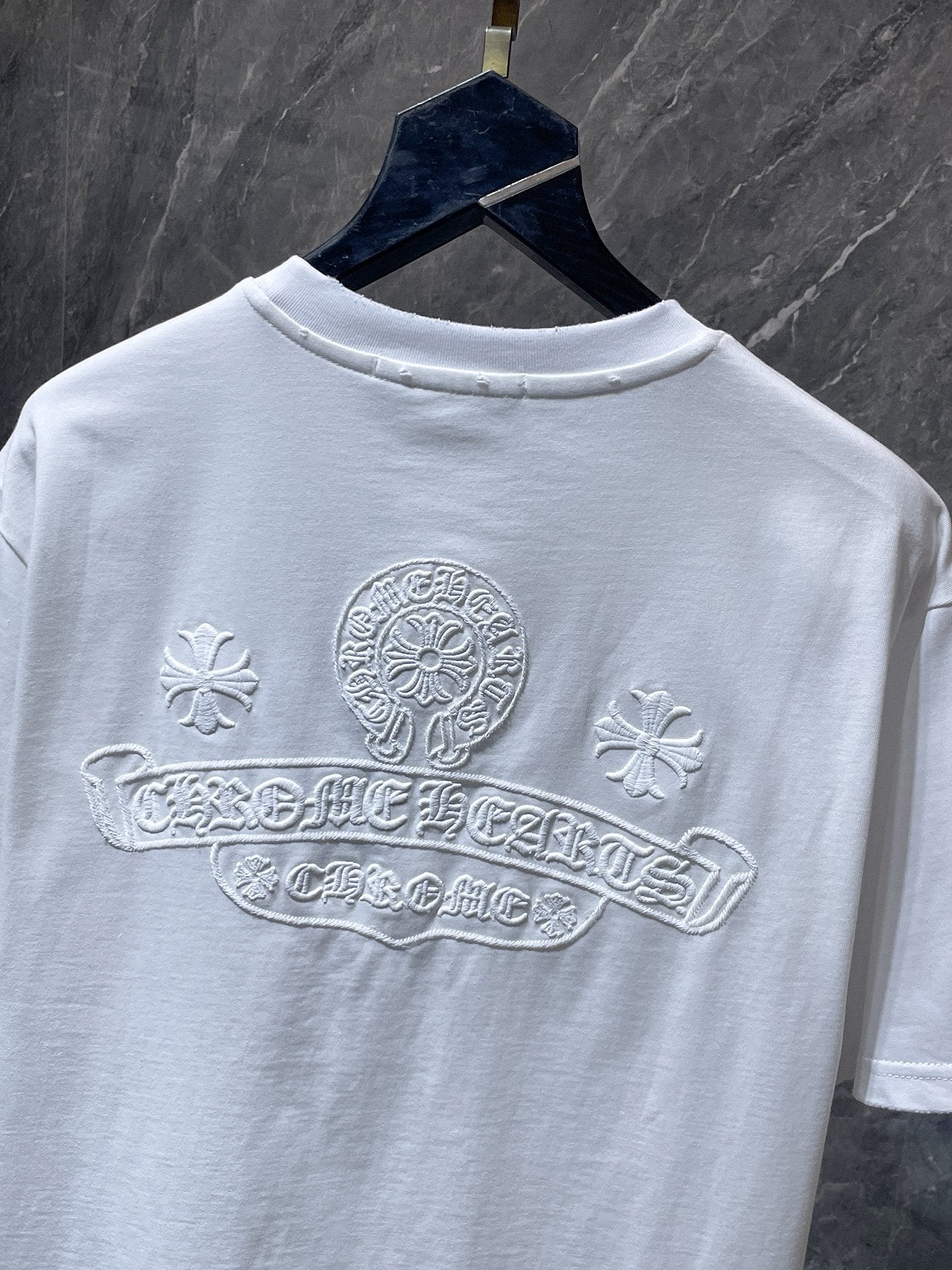 White Embroidered Logos White T-Shirt™