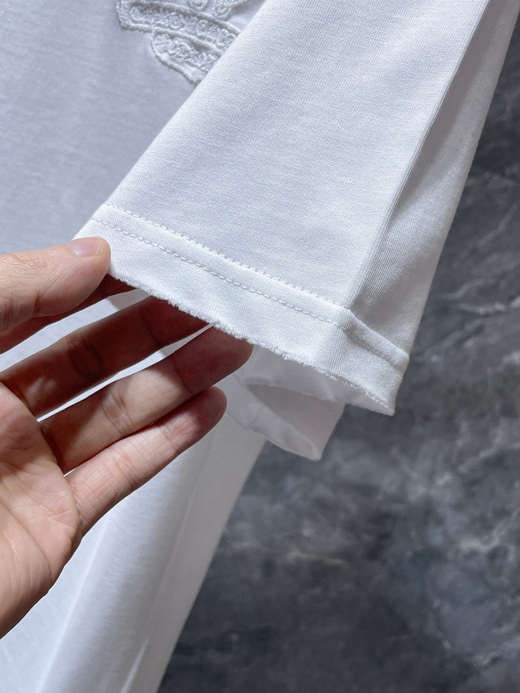 White Embroidered Logos White T-Shirt™