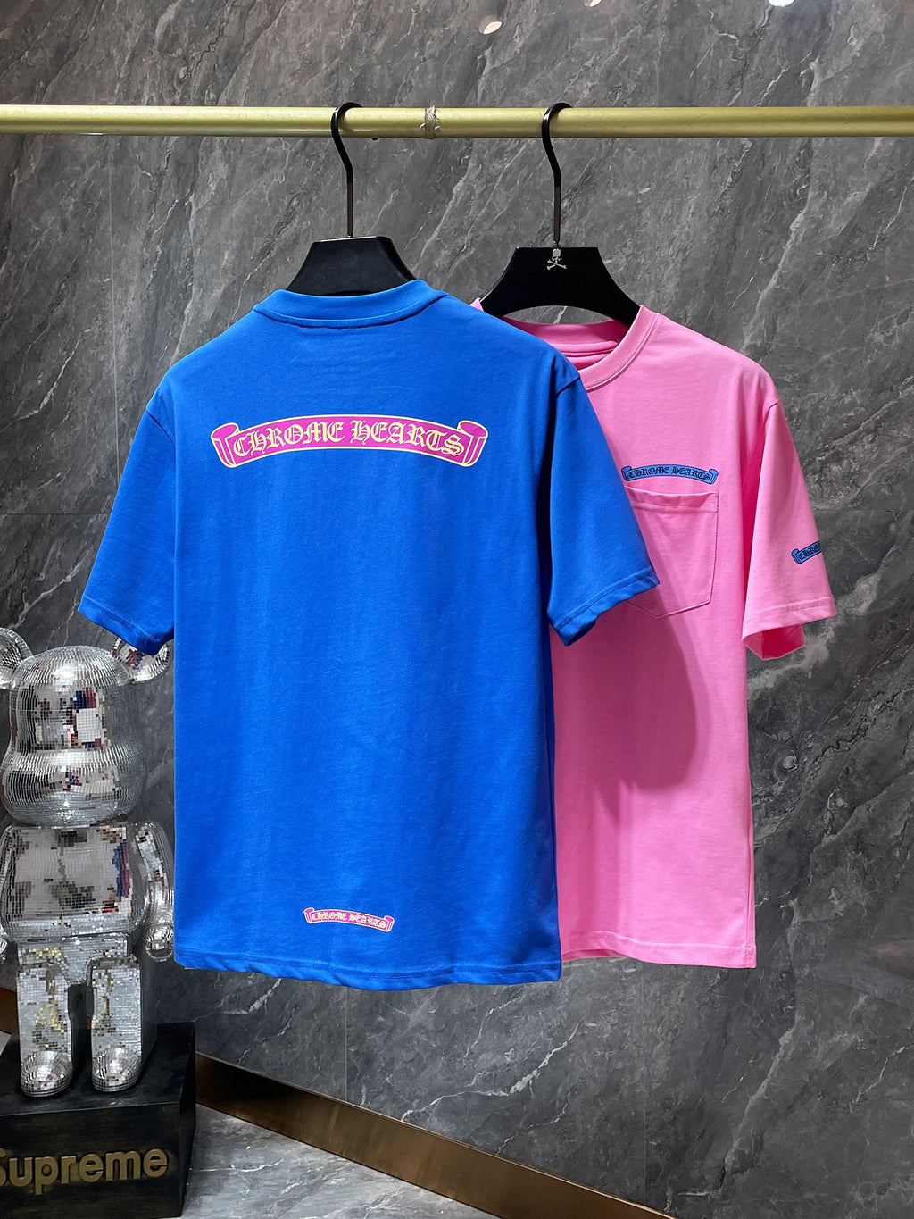 Blue Banner Logo Pink T-Shirt™