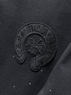 White Paint Drip Horse Shoe Logo Black T-Shirt™