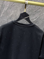 White Paint Drip Horse Shoe Logo Black T-Shirt™