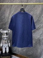 White Paint Drip Horse Shoe Logo Navy T-Shirt™