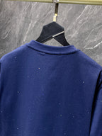 White Paint Drip Horse Shoe Logo Navy T-Shirt™