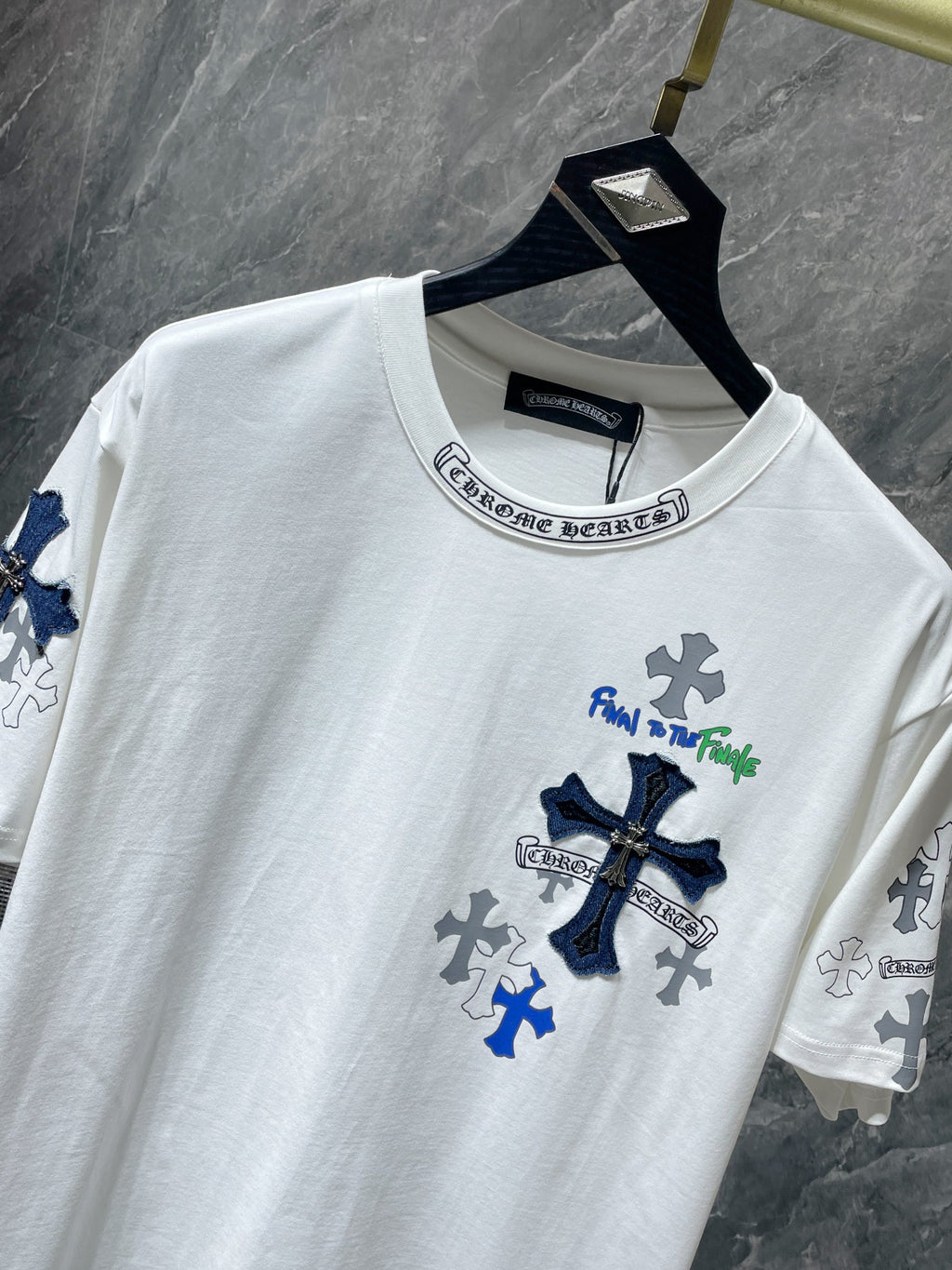 Denim Cross White T-Shirt™