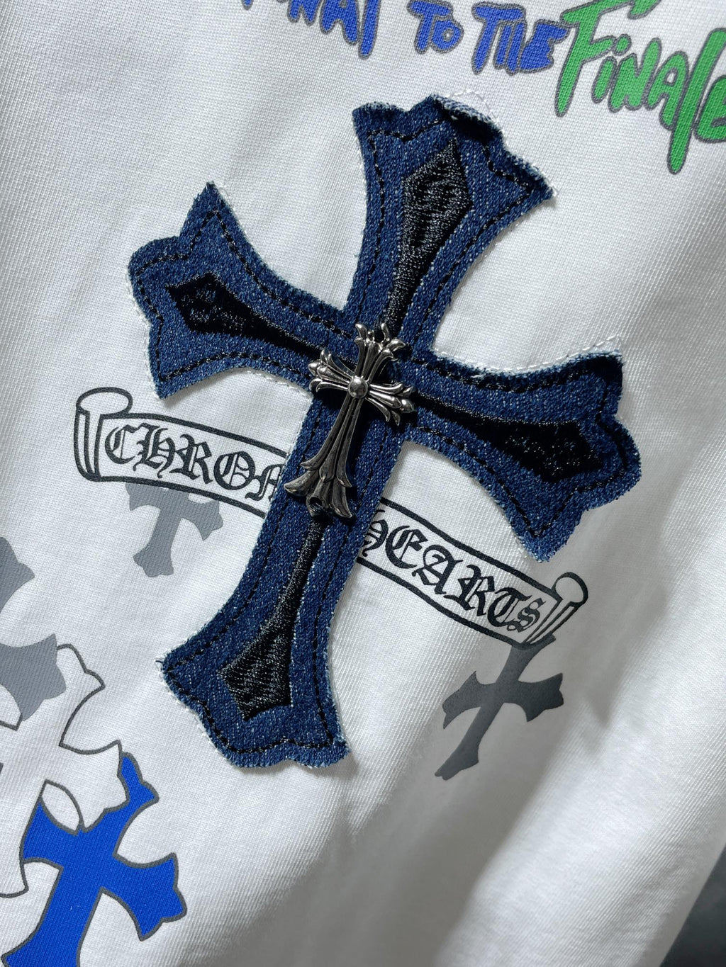 Denim Cross White T-Shirt™