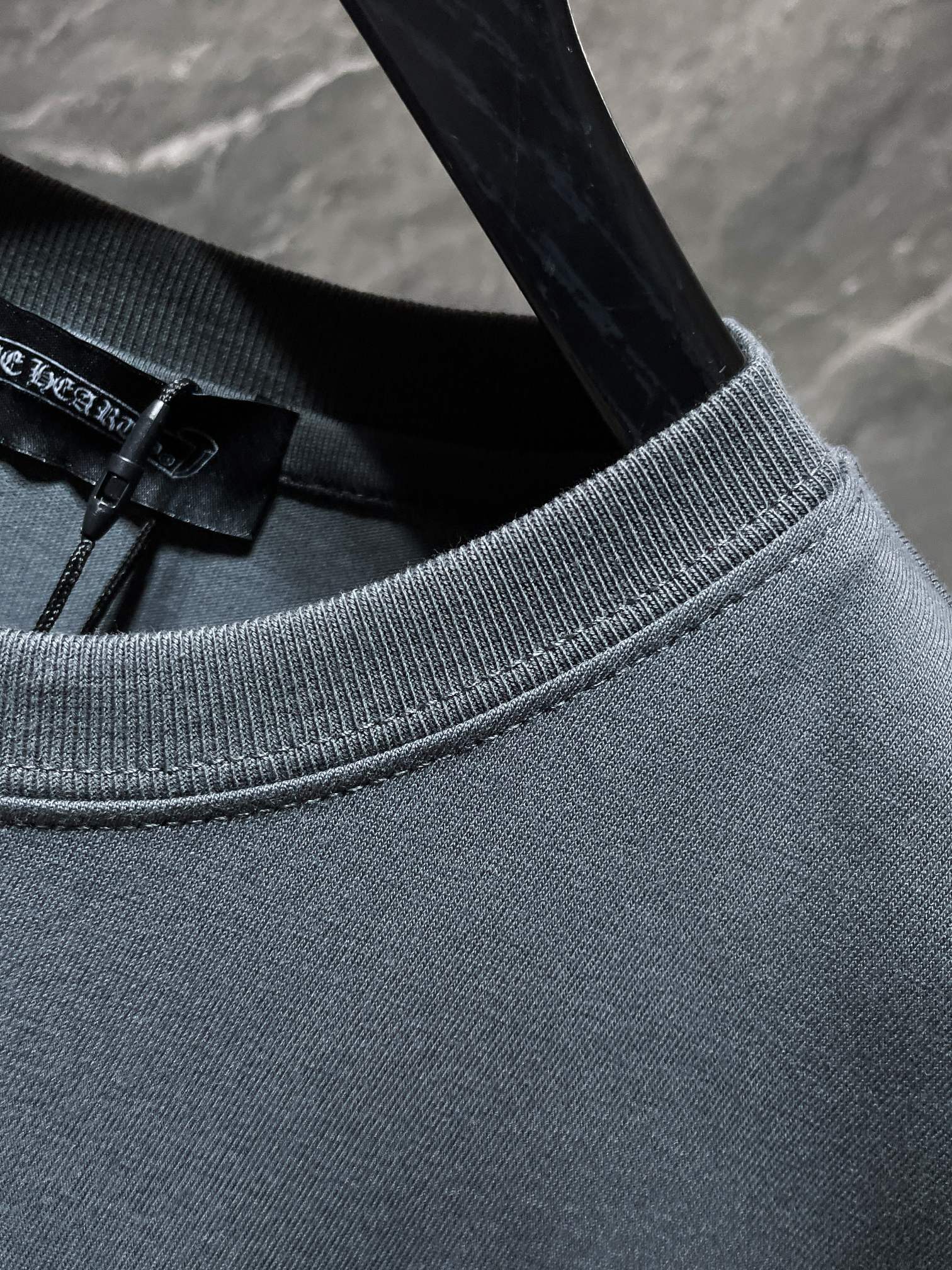 Embroidered Crosses Patch Grey T-Shirt™