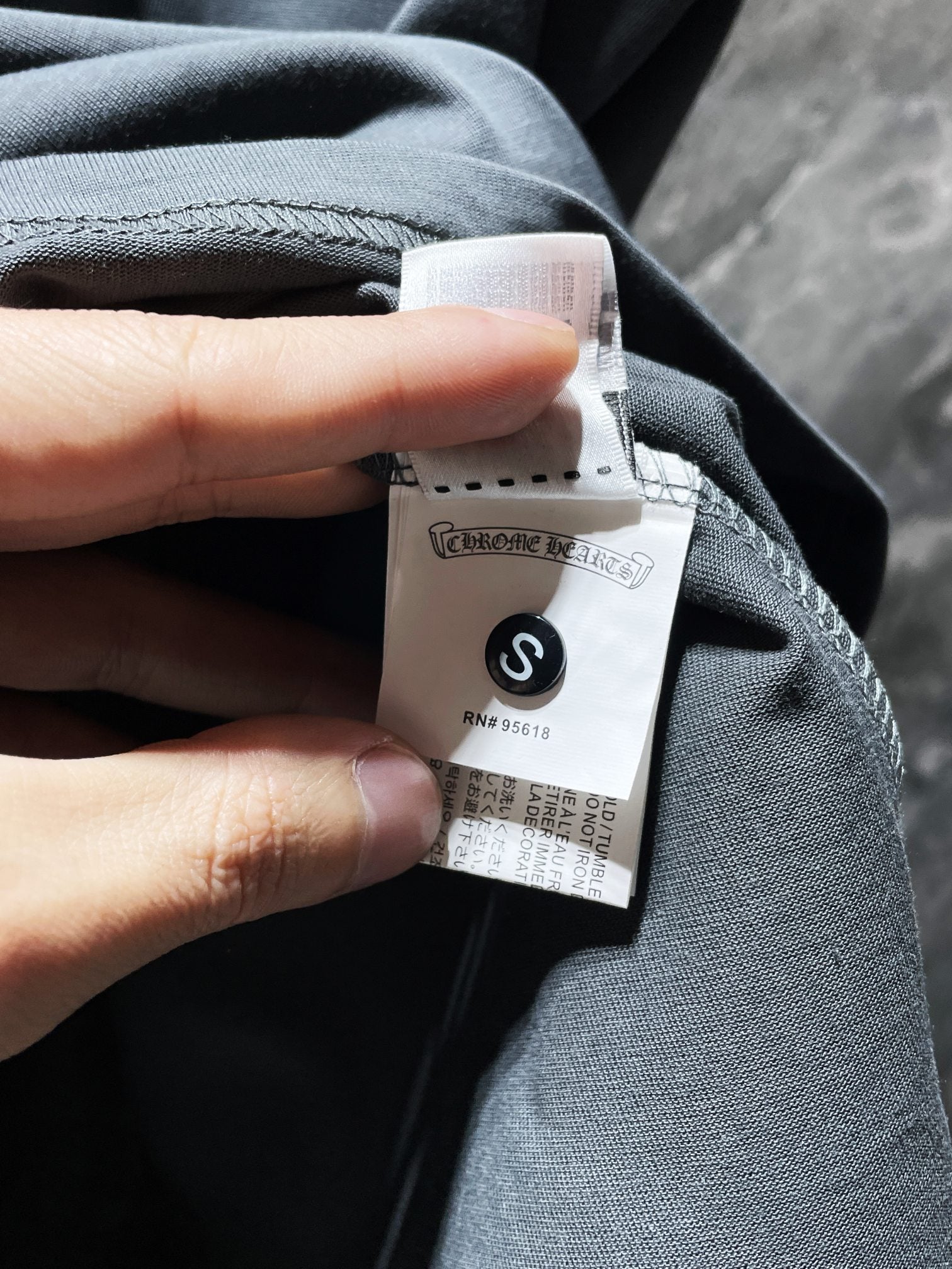 Embroidered Crosses Patch Grey T-Shirt™