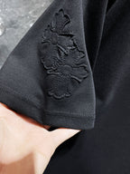 Embroidered Crosses Patch Black T-Shirt™