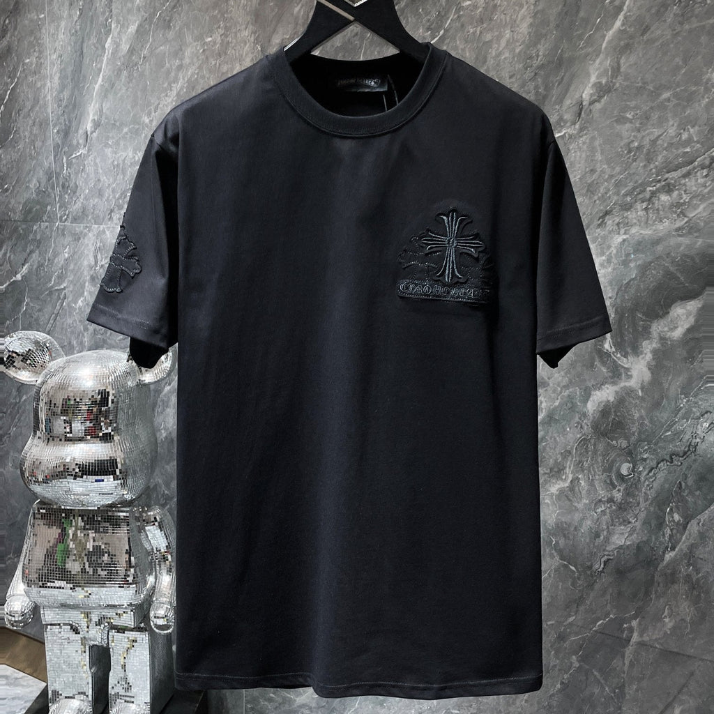 Embroidered Crosses Patch Black T-Shirt™