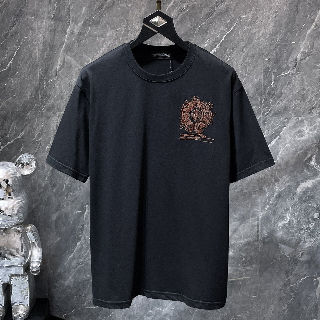 Brown Embroidered Horse Shoe Logo Black T-Shirt™