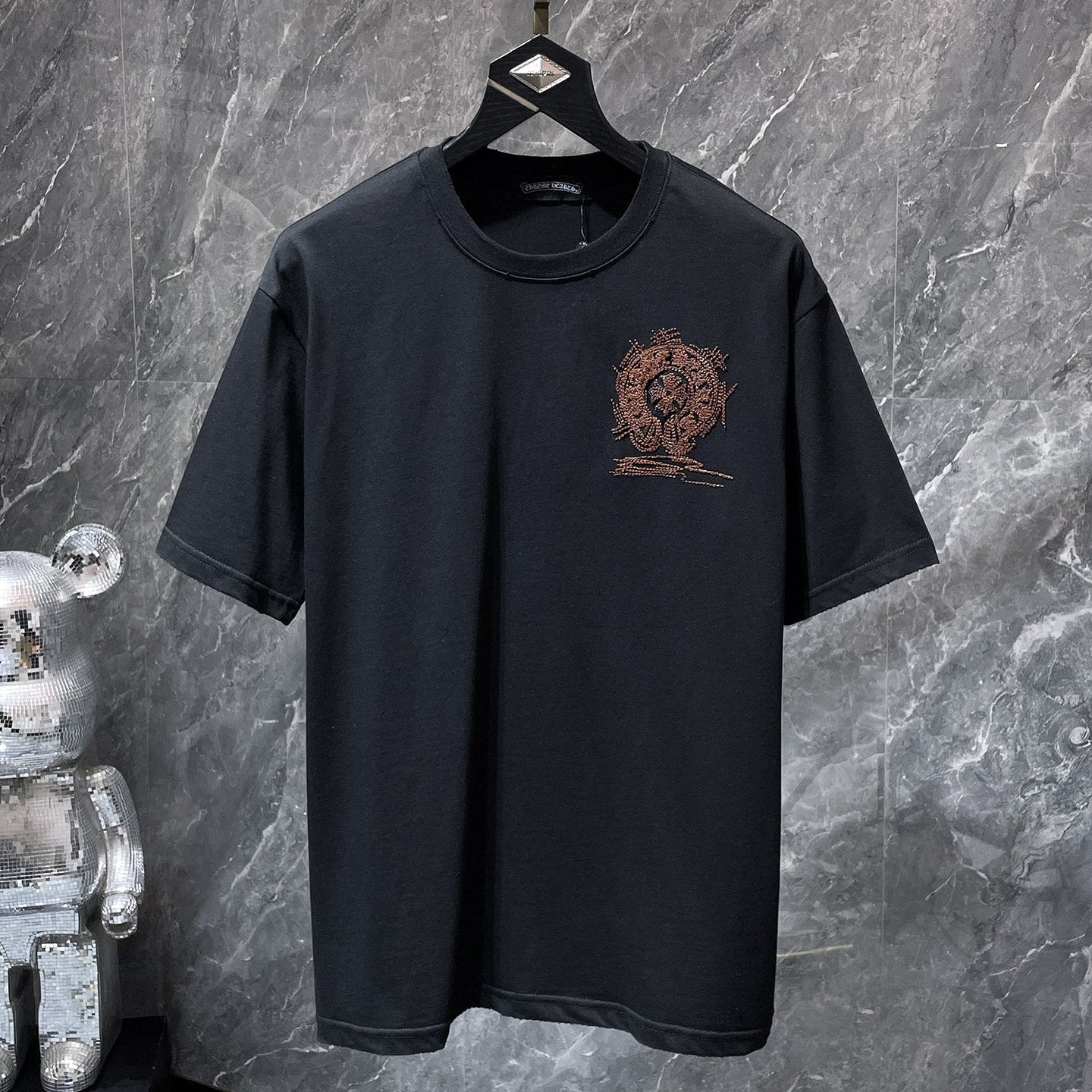 Brown Embroidered Horse Shoe Logo Black T-Shirt™