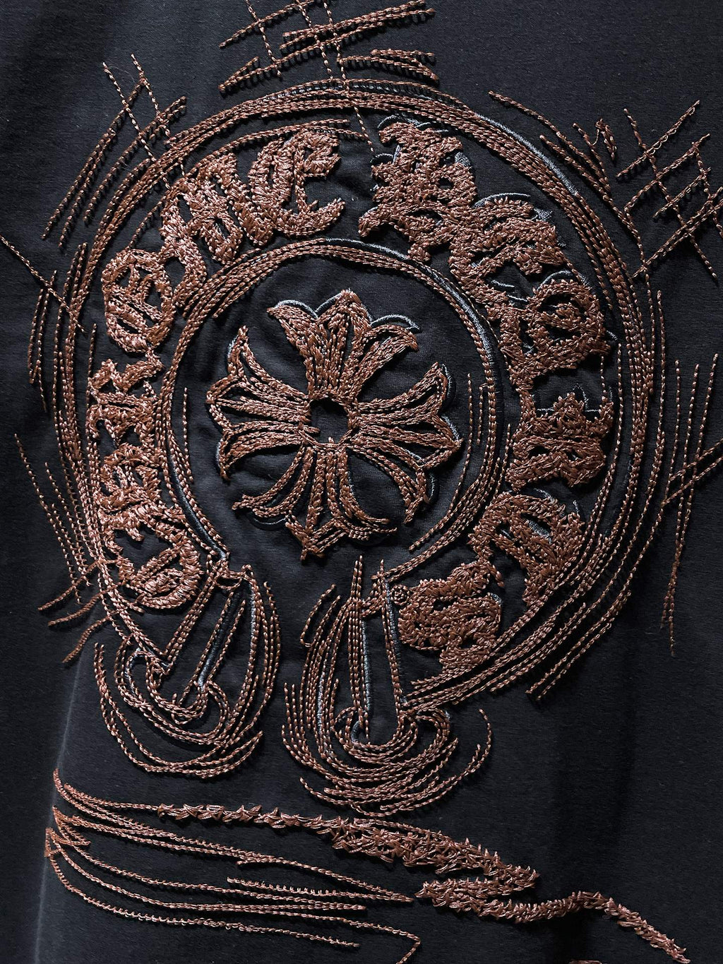 Brown Embroidered Horse Shoe Logo Black T-Shirt™