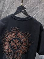 Brown Embroidered Horse Shoe Logo Black T-Shirt™