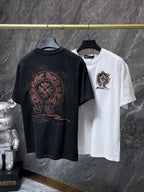 Brown Embroidered Horse Shoe Logo White T-Shirt™