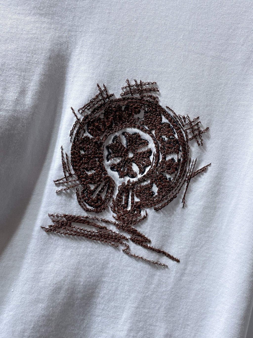 Brown Embroidered Horse Shoe Logo White T-Shirt™