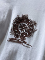 Brown Embroidered Horse Shoe Logo White T-Shirt™