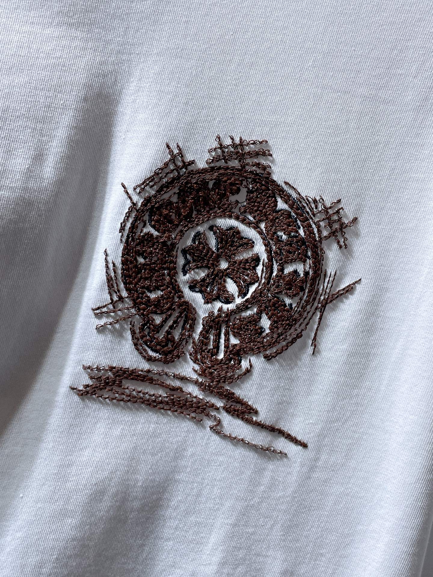 Brown Embroidered Horse Shoe Logo White T-Shirt™