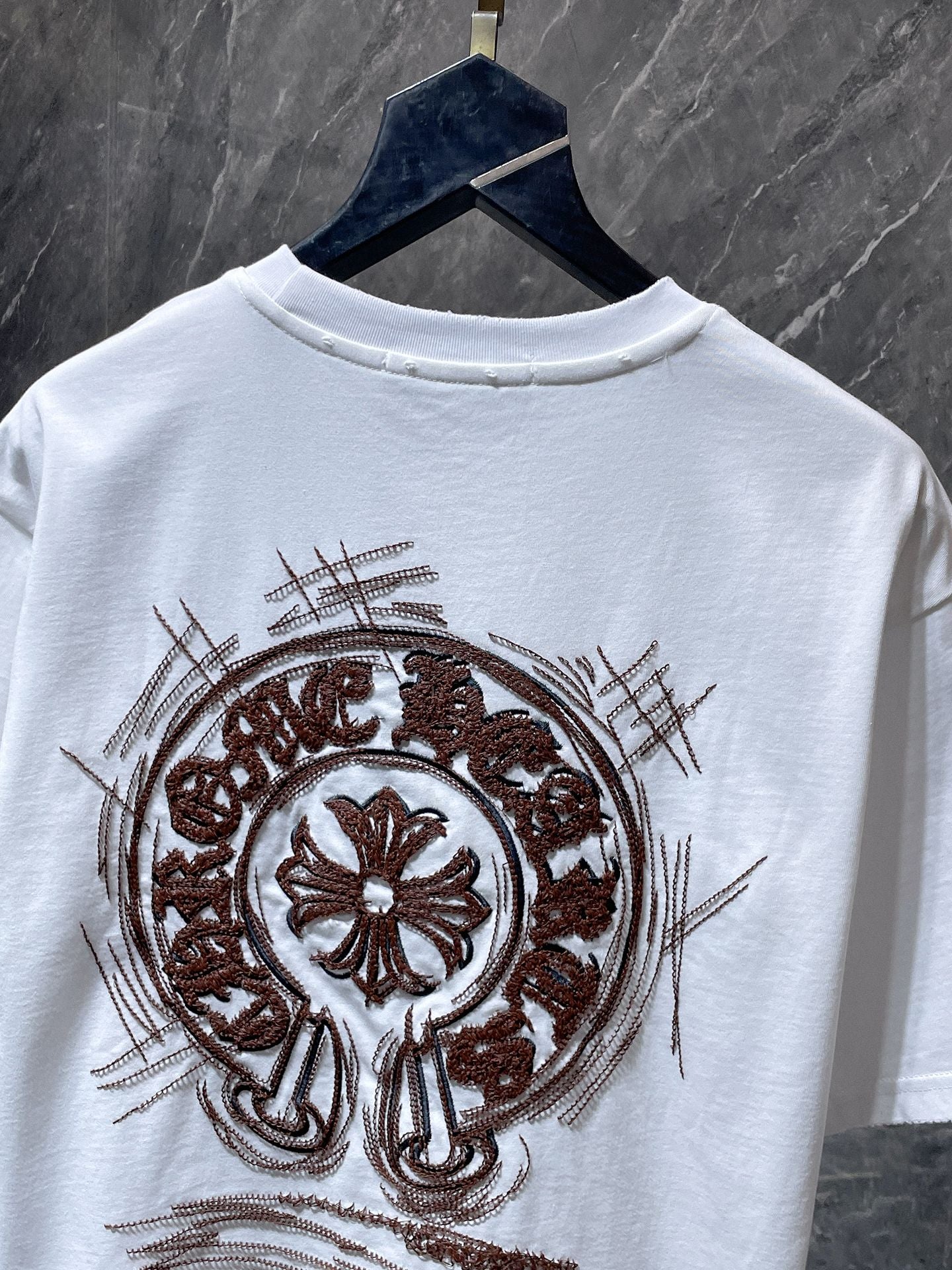 Brown Embroidered Horse Shoe Logo White T-Shirt™