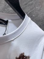 Brown Embroidered Horse Shoe Logo White T-Shirt™