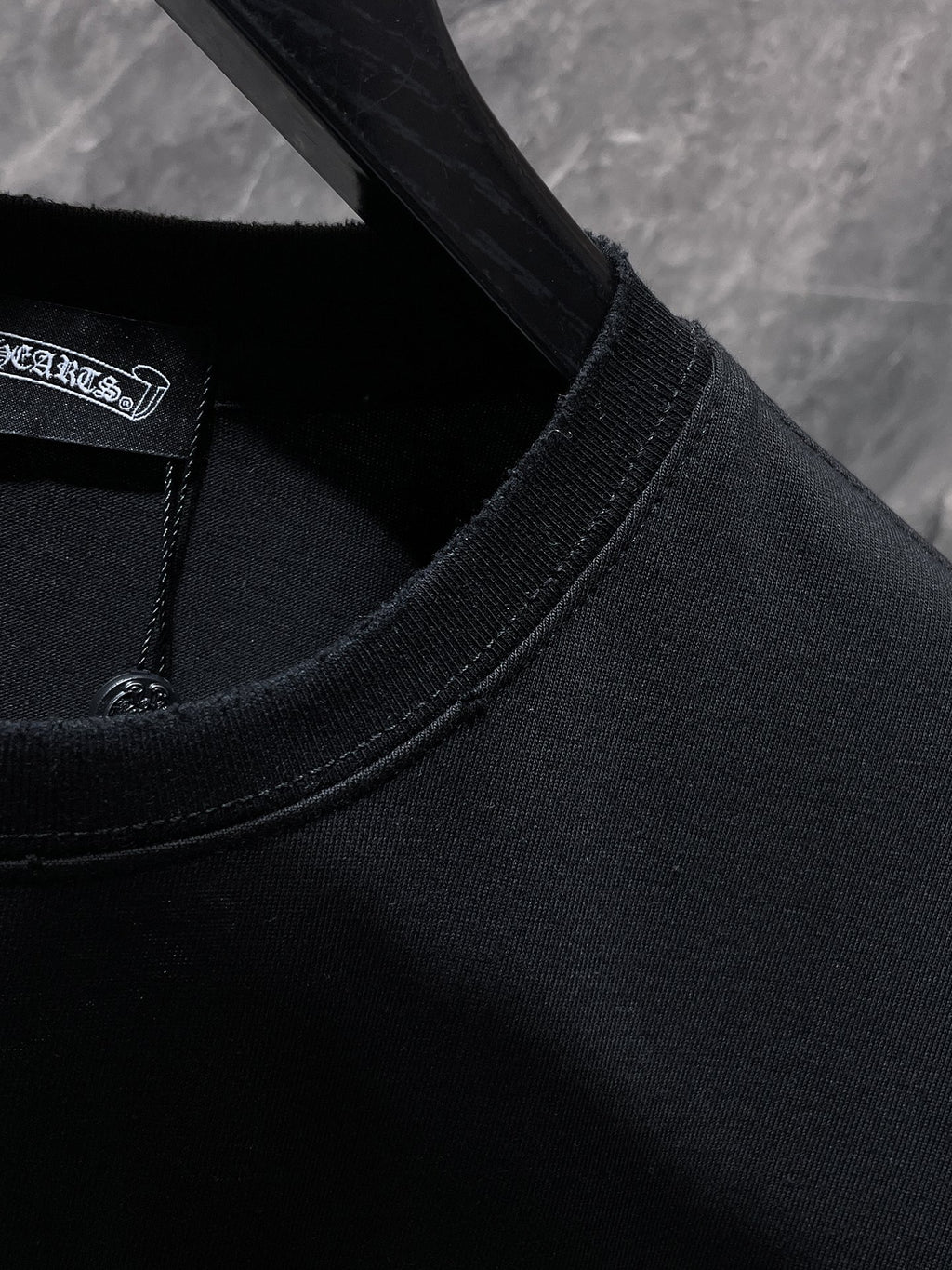 Grey Embroidered Logos Black T-Shirt™