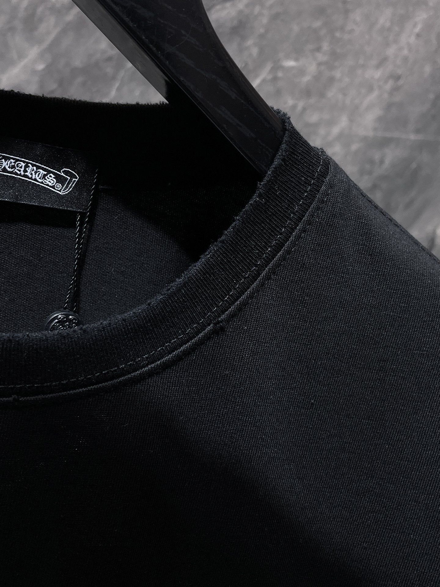 Grey Embroidered Logos Black T-Shirt™