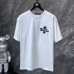 Black Embroidered Logos White T-Shirt™