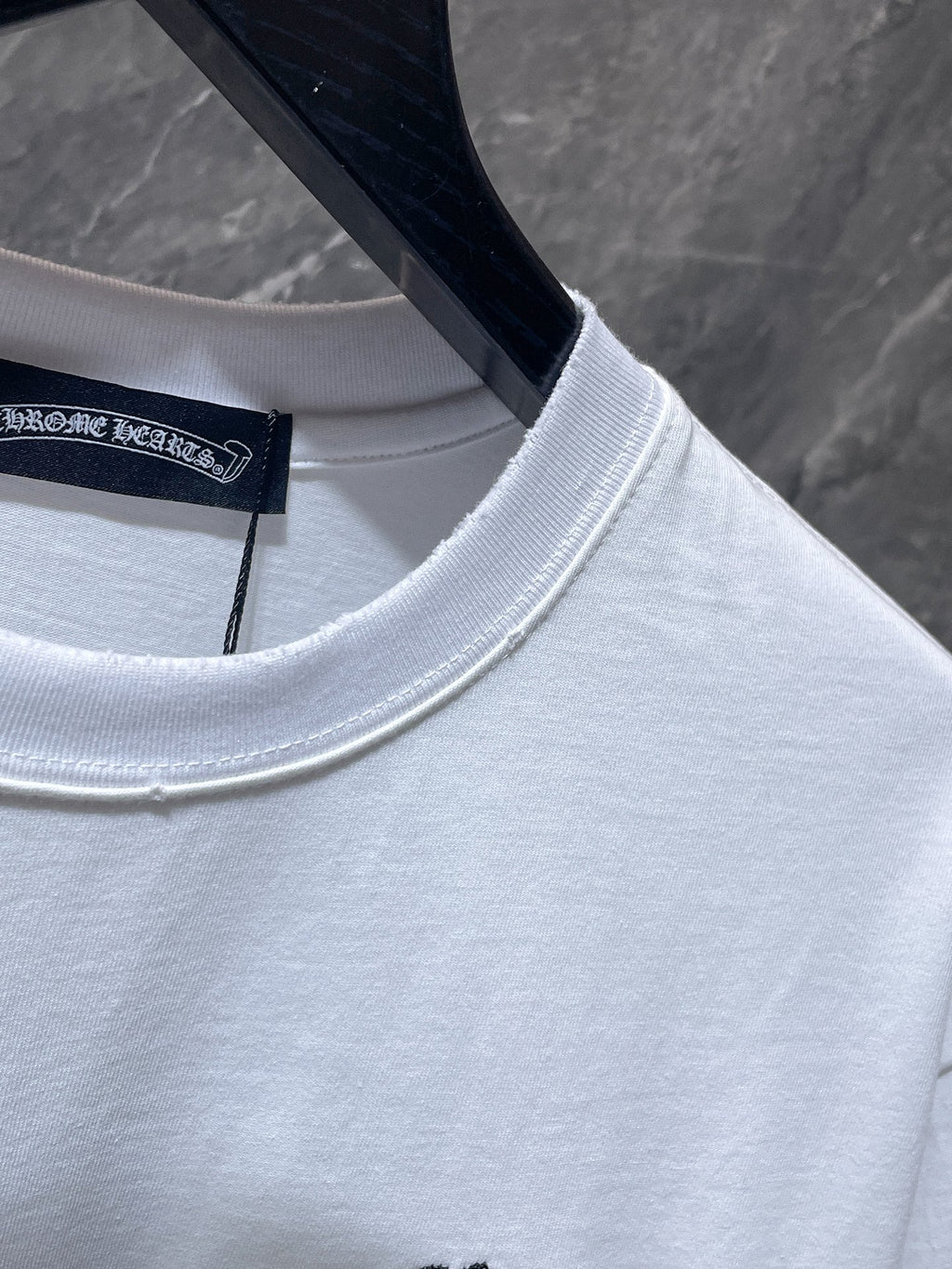 Black Embroidered Logos White T-Shirt™