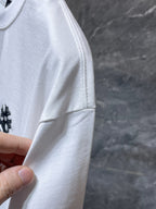 Black Embroidered Logos White T-Shirt™